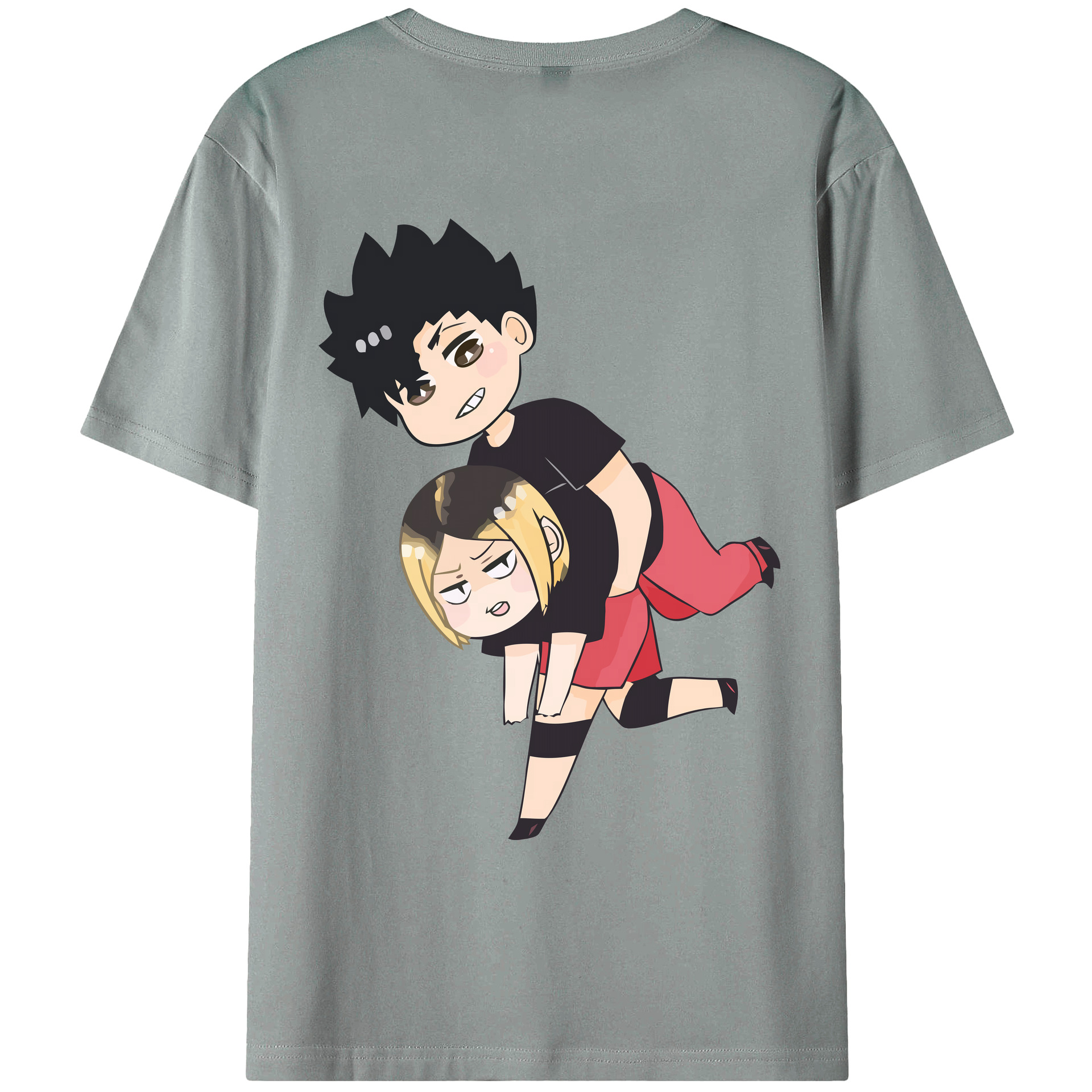 （画像用） ハイキュー!! Haikyu!! 綿100％ メンズ半袖Tシャツ（バックプリント） 通気性
